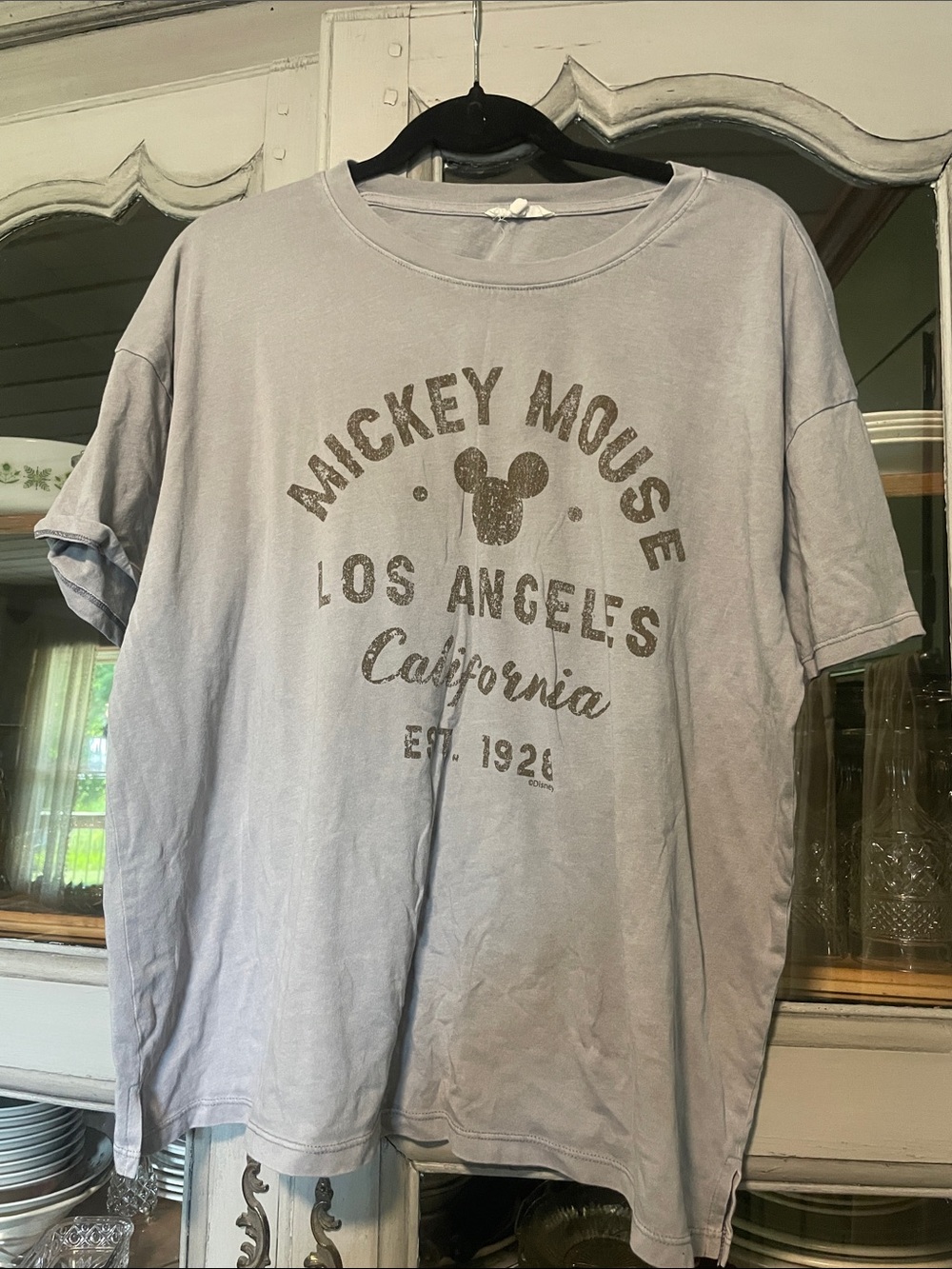 Maurices Light Gray Graphic Mickey Mouse Los Angeles Tee